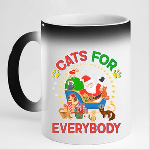 Christmas Cats For Everybody 11oz Black Color Changing Mug