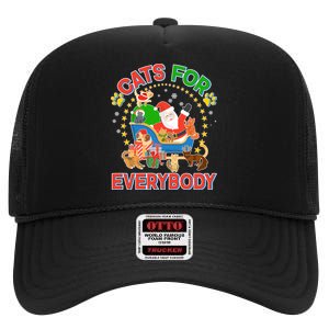 Christmas Cats For Everybody High Crown Mesh Back Trucker Hat