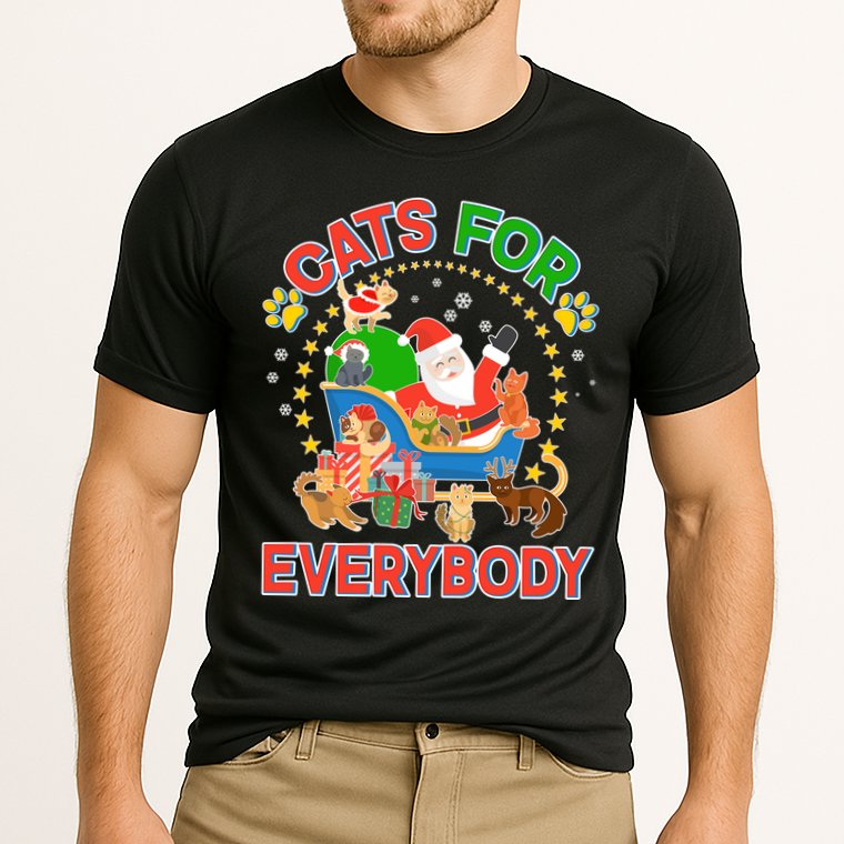 Christmas Cats For Everybody Cooling Performance Crew T-Shirt