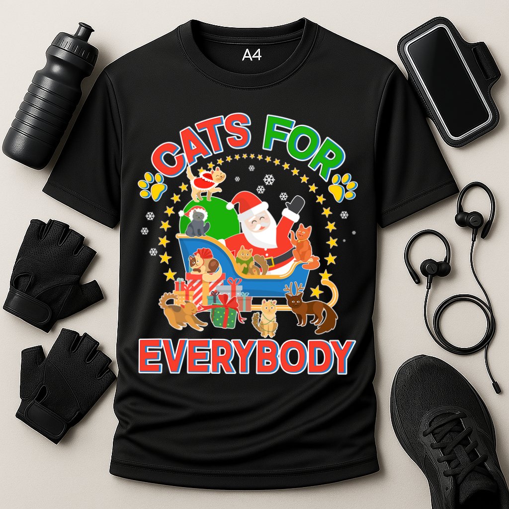 Christmas Cats For Everybody Cooling Performance Crew T-Shirt