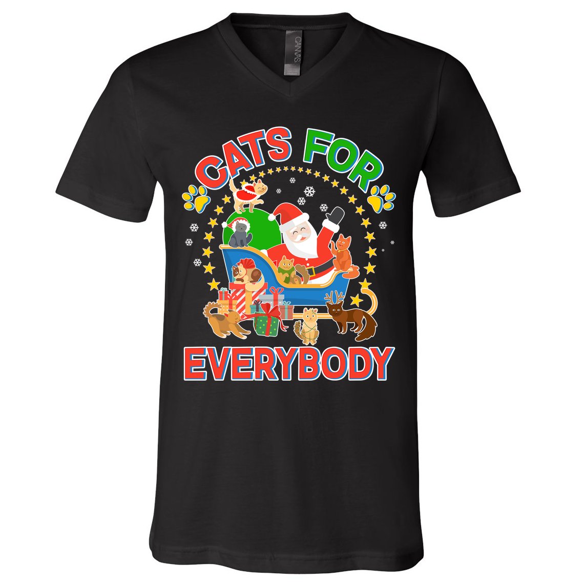 Christmas Cats For Everybody V-Neck T-Shirt