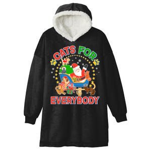 Christmas Cats For Everybody Hooded Wearable Blanket