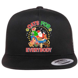 Christmas Cats For Everybody Flat Bill Trucker Hat