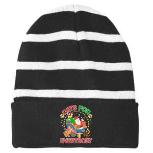 Christmas Cats For Everybody Striped Beanie with Solid Band