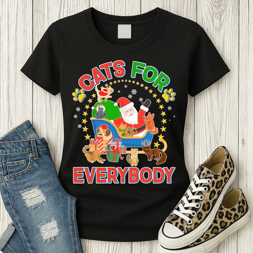 Christmas Cats For Everybody Womens T-Shirt