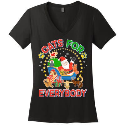 Christmas Cats For Everybody Women's V-Neck T-Shirt