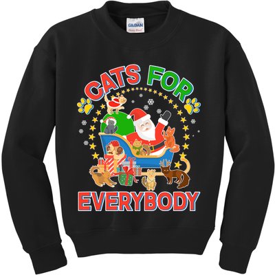 Christmas Cats For Everybody Kids Sweatshirt