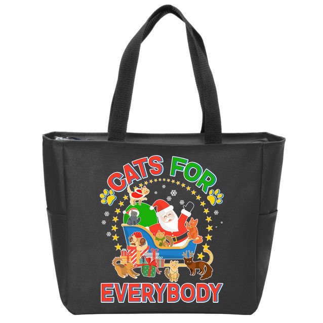 Christmas Cats For Everybody Zip Tote Bag