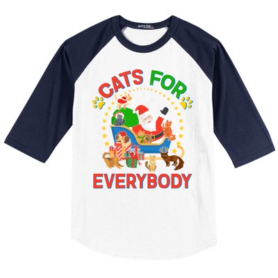 Christmas Cats For Everybody Baseball Sleeve Shirt