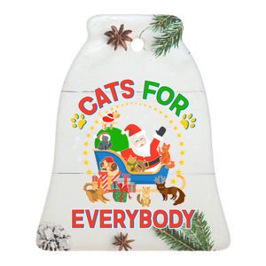 Christmas Cats For Everybody Ceramic Bell Ornament