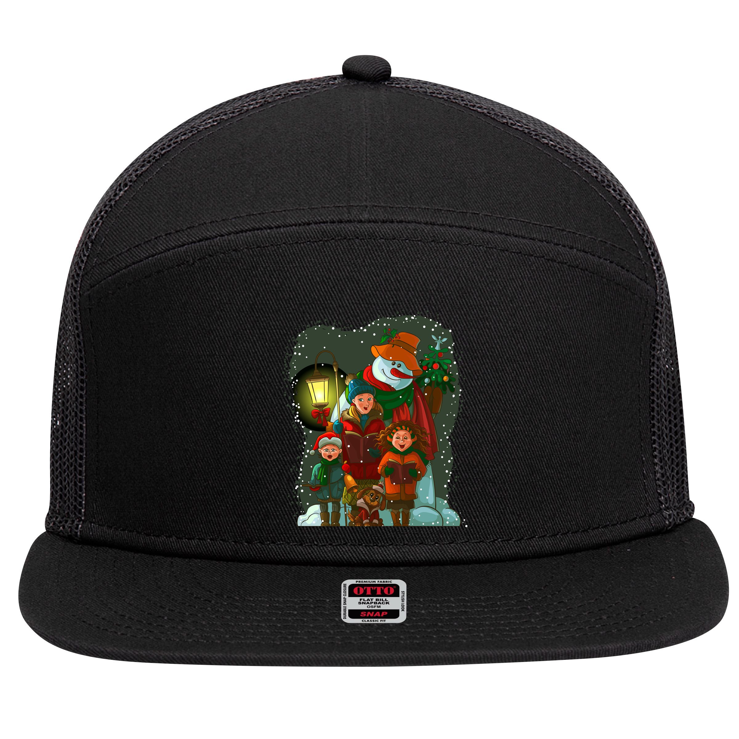 Christmas Choir Carol Singers 7 Panel Mesh Trucker Snapback Hat