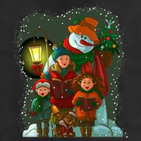 Christmas Choir Carol Singers 7 Panel Mesh Trucker Snapback Hat
