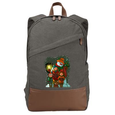 Christmas Choir Carol Singers Cotton Canvas Backpack