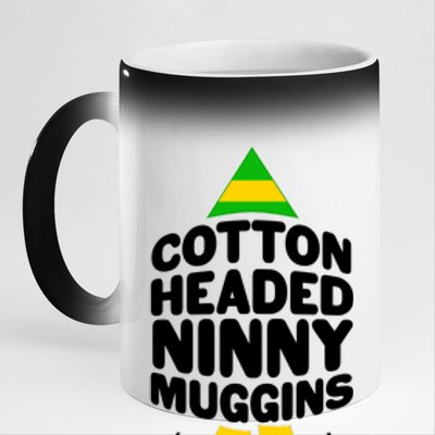 Christmas Cotton Headed Ninny Muggins 11oz Black Color Changing Mug