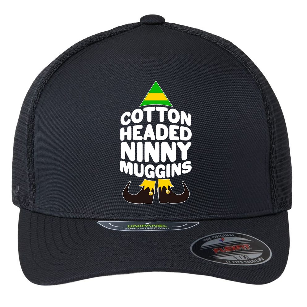 Christmas Cotton Headed Ninny Muggins Flexfit Unipanel Trucker Cap