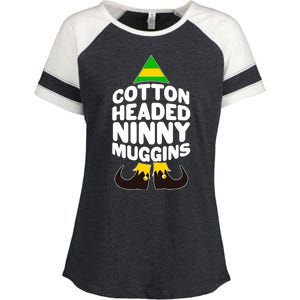 Christmas Cotton Headed Ninny Muggins Enza Ladies Jersey Colorblock Tee