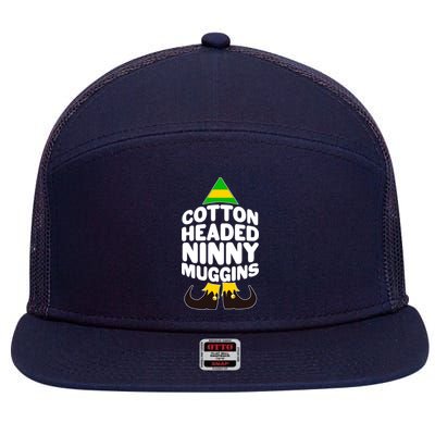 Christmas Cotton Headed Ninny Muggins 7 Panel Mesh Trucker Snapback Hat