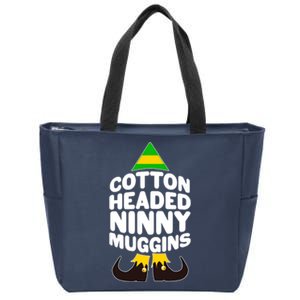 Christmas Cotton Headed Ninny Muggins Zip Tote Bag