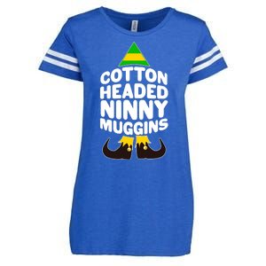 Christmas Cotton Headed Ninny Muggins Enza Ladies Jersey Football T-Shirt