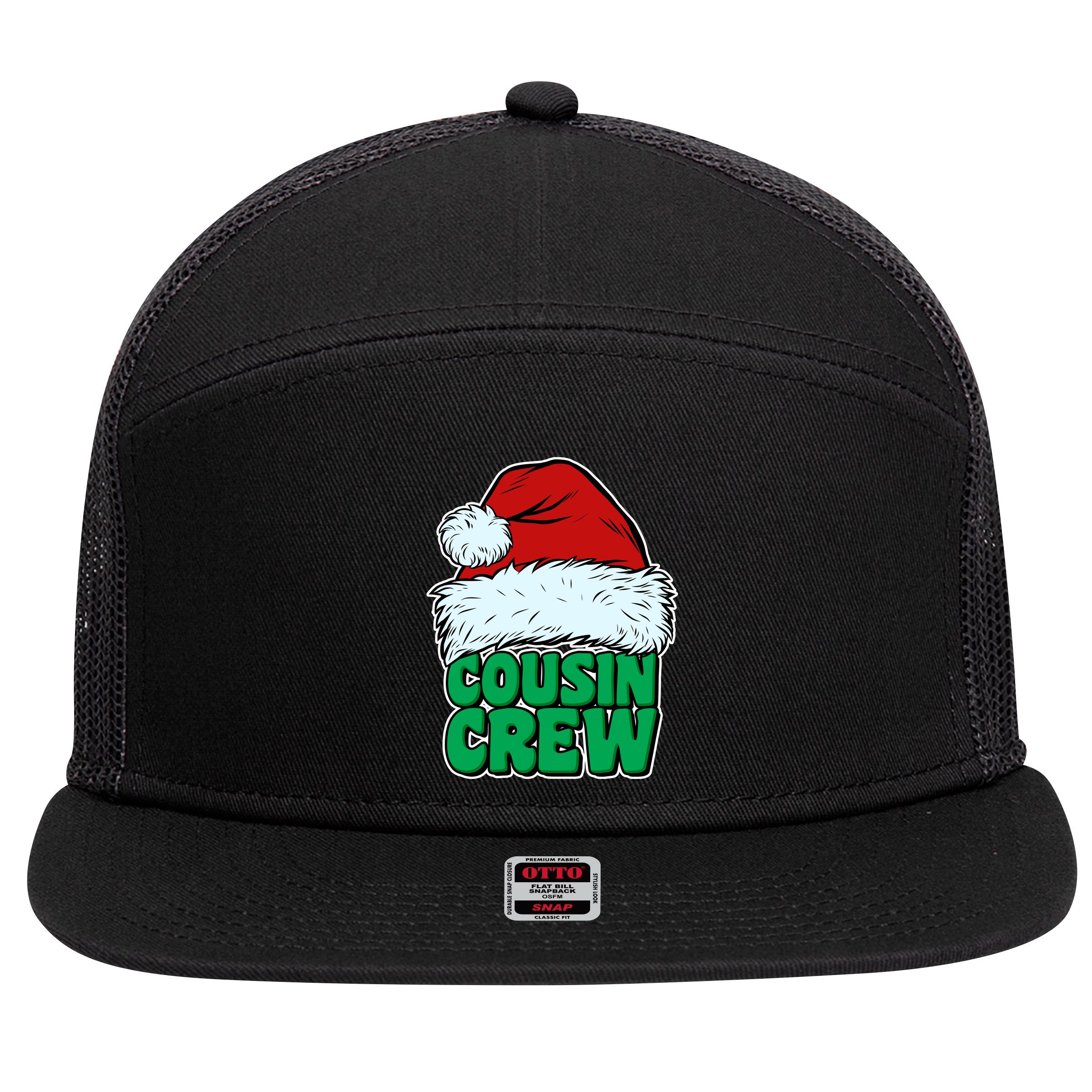 Christmas Cousin Crew 7 Panel Mesh Trucker Snapback Hat