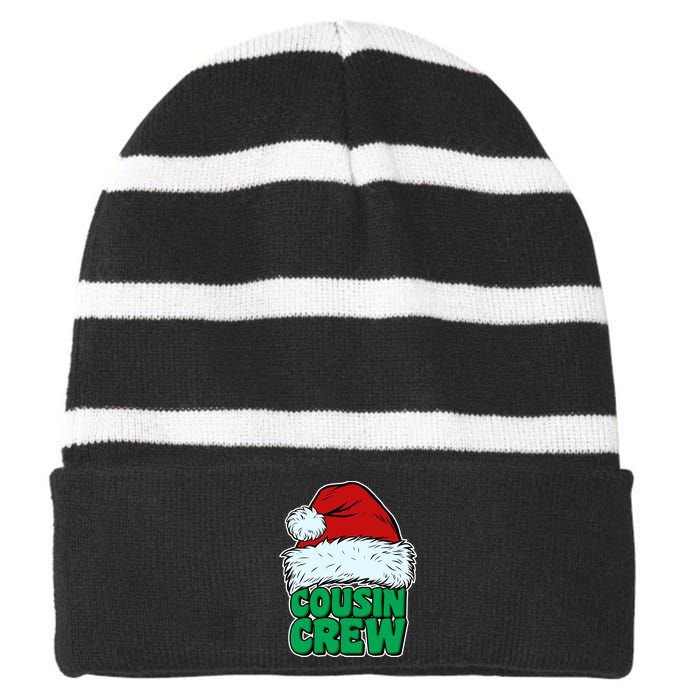 Christmas Cousin Crew Striped Beanie with Solid Band