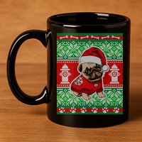 Christmas Cute Pug Ugly Sweater 11oz C Handle Ceramic Mug