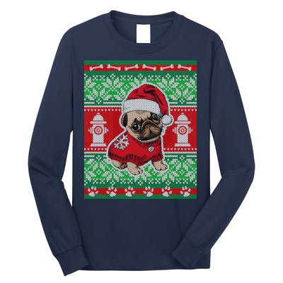 Christmas Cute Pug Ugly Sweater Long Sleeve Shirt