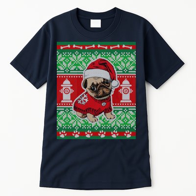 Christmas Cute Pug Ugly Sweater Tall T-Shirt