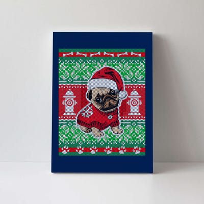 Christmas Cute Pug Ugly Sweater Canvas