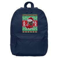 Christmas Cute Pug Ugly Sweater 16 in Basic Backpack