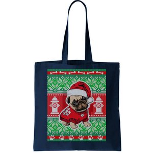 Christmas Cute Pug Ugly Sweater Tote Bag