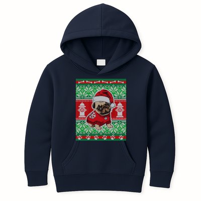 Christmas Cute Pug Ugly Sweater Kids Hoodie