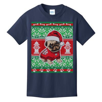 Christmas Cute Pug Ugly Sweater Kids T-Shirt