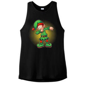 Christmas Dabbing Elf Ladies PosiCharge Tri-Blend Wicking Tank