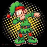 Christmas Dabbing Elf Drawstring Bag