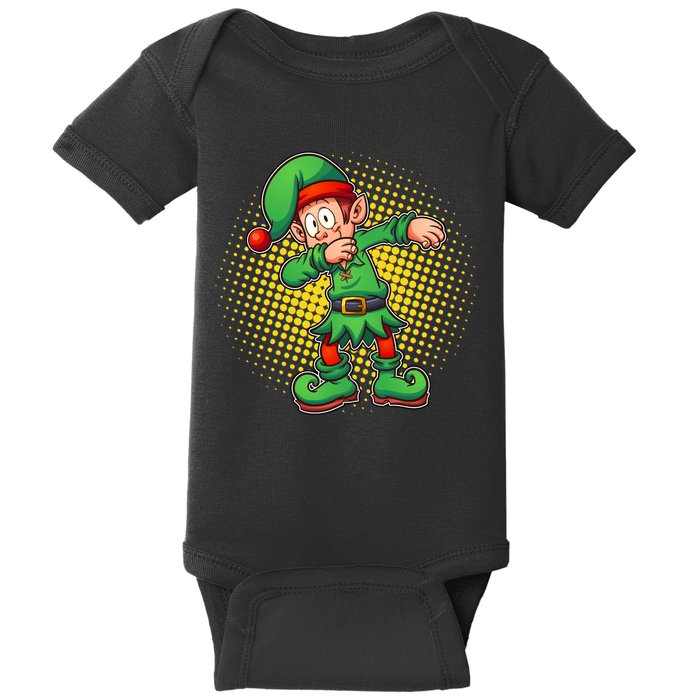 Christmas Dabbing Elf Baby Bodysuit