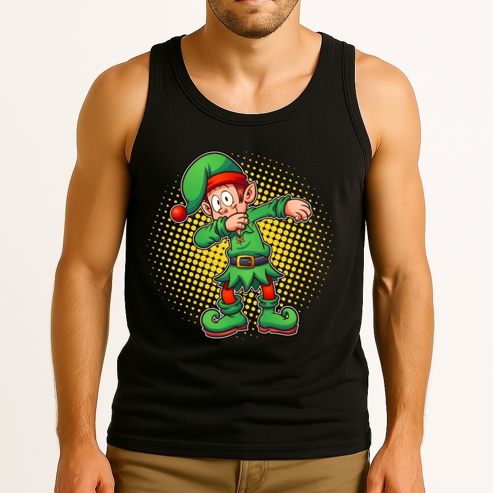 Christmas Dabbing Elf Tank Top