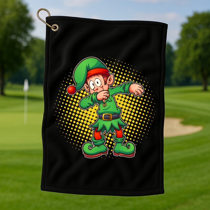 Christmas Dabbing Elf Golf Towel