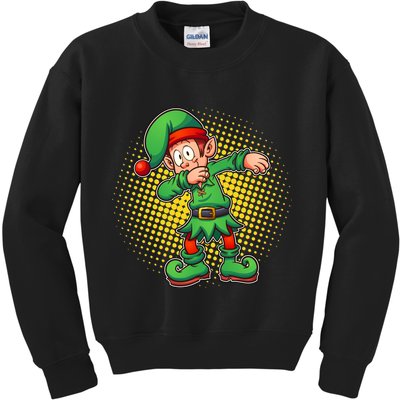 Christmas Dabbing Elf Kids Sweatshirt