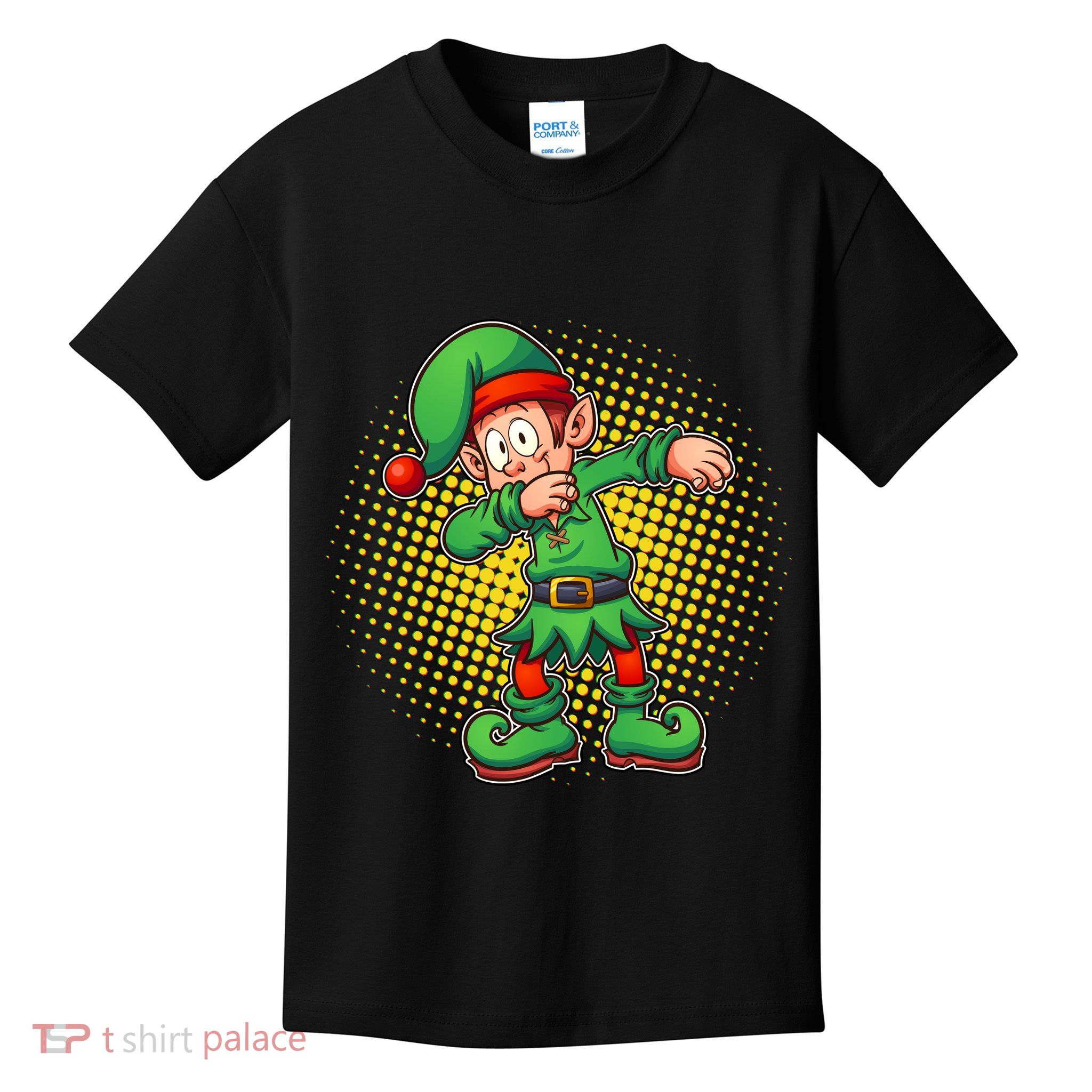 Christmas Dabbing Elf Kids T-Shirt