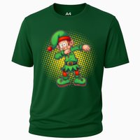 Christmas Dabbing Elf Cooling Performance Crew T-Shirt