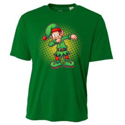 Christmas Dabbing Elf Cooling Performance Crew T-Shirt