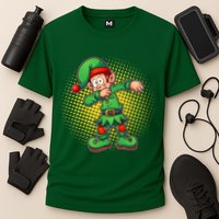 Christmas Dabbing Elf Cooling Performance Crew T-Shirt
