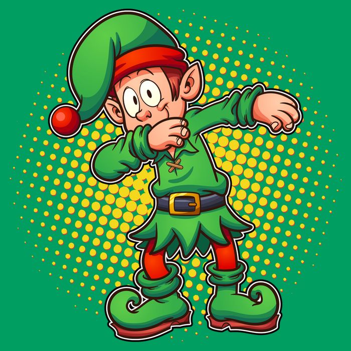 Christmas Dabbing Elf Cooling Performance Crew T-Shirt