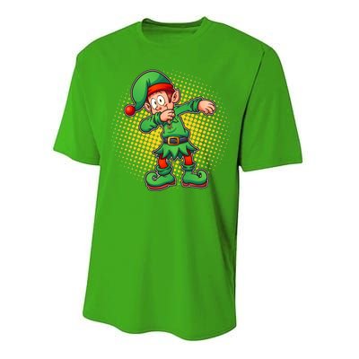 Christmas Dabbing Elf Performance Sprint T-Shirt