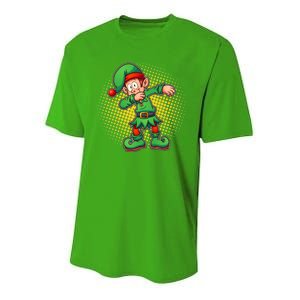 Christmas Dabbing Elf Youth Performance Sprint T-Shirt