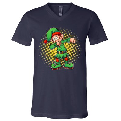 Christmas Dabbing Elf V-Neck T-Shirt