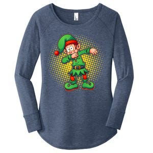 Christmas Dabbing Elf Women's Perfect Tri Tunic Long Sleeve Shirt