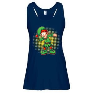 Christmas Dabbing Elf Ladies Essential Flowy Tank