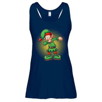 Christmas Dabbing Elf Ladies Essential Flowy Tank